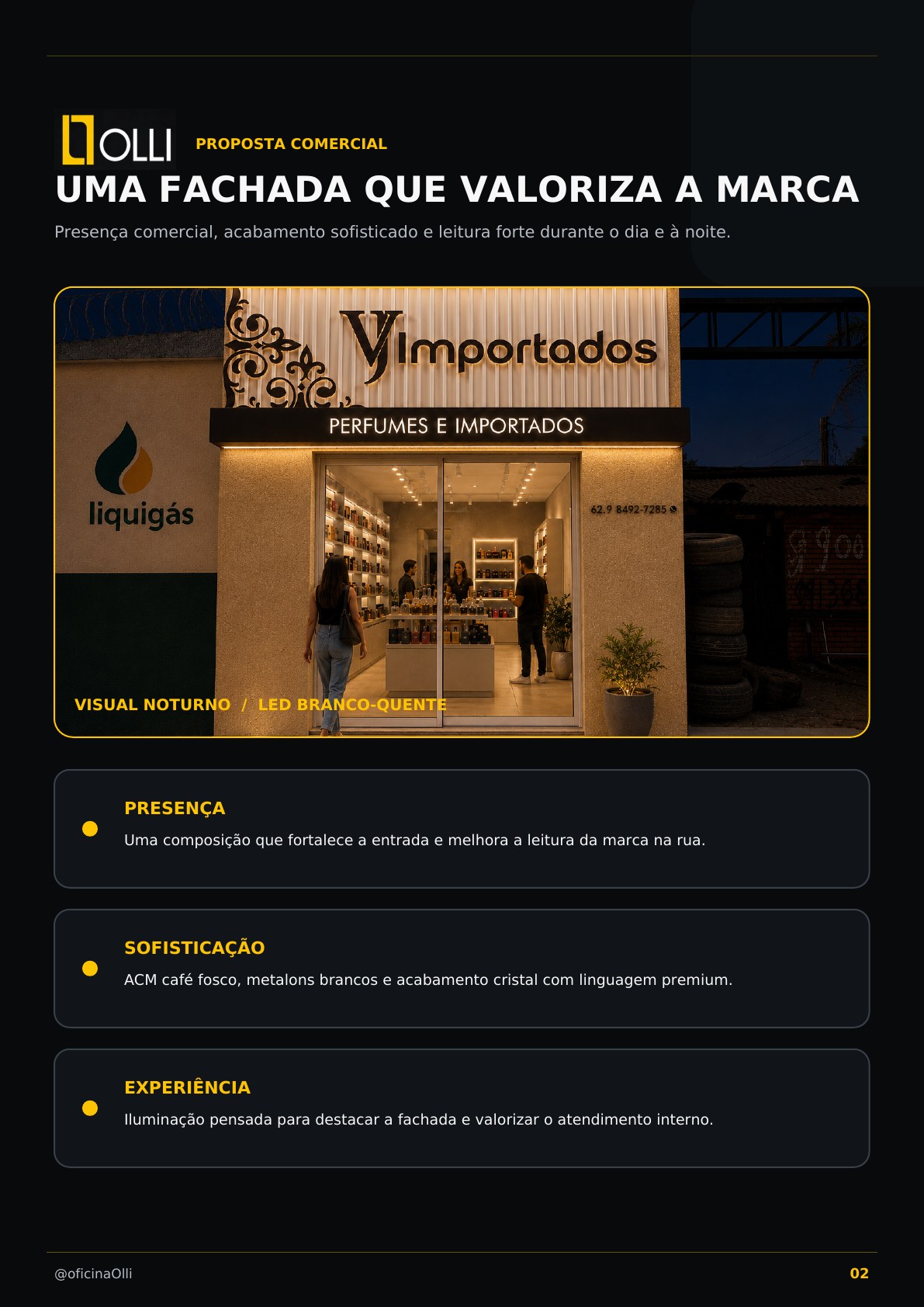 Página 2 da proposta comercial da fachada VJ Importados